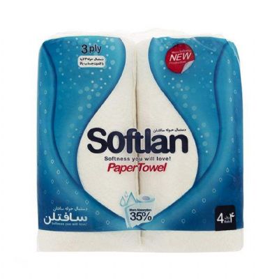 Softlan Kitchen Towel Paper PTP 4 rolls 9 packs 90 sheets*3 ply